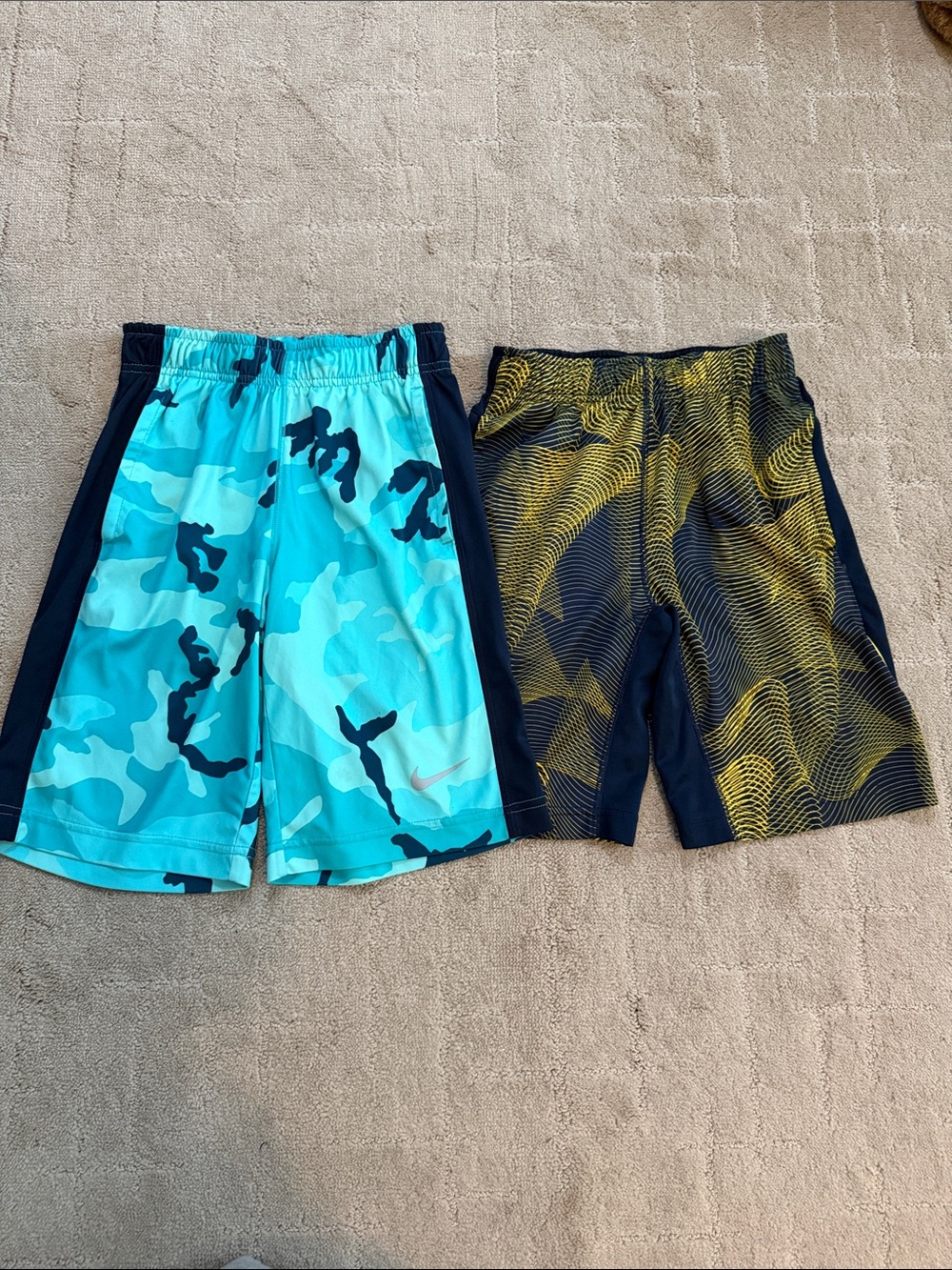 Nike Athletic Shorts Pack - Blue Camo & Yellow Wave